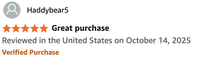 5-star review by Haddybear5 titled 'Great purchase'